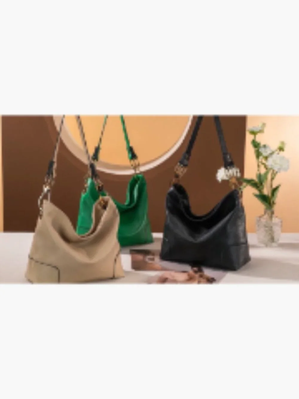 Faux Leather Hobo Bag for Women Top Handle Satchel Shoulder Purse